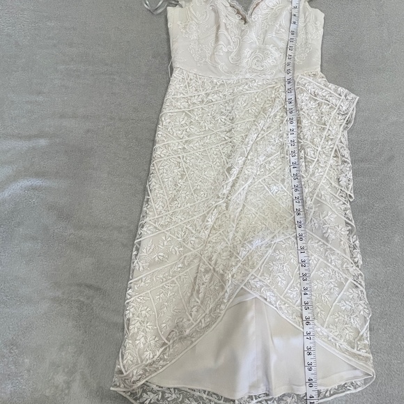 Ivory Lace Sheath Dress Size 4 - Picture 15 of 15